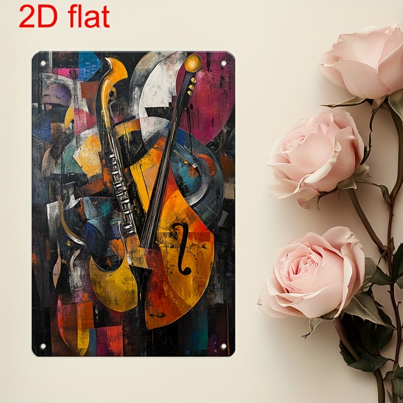 Musical Instrument Sign - - Vintage metalen wanddecoratie met muziekinstrumentencombinatie