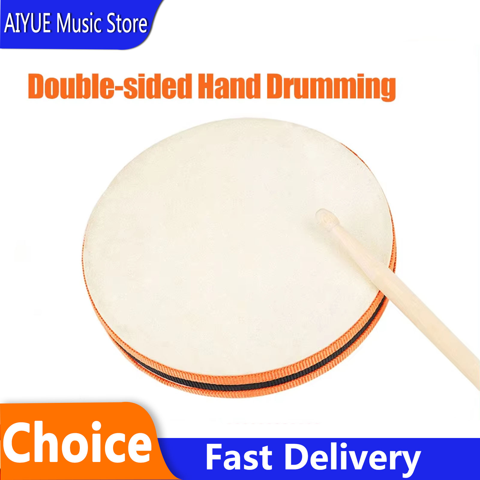Musical Instrument For Babies - Dubbelzijdig handtrommelen voor muziekliefhebbers Baby schapenvacht