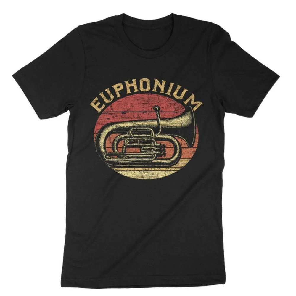 Musical Instruments Cartoon - Grappig Euphonium Vintage Heren Tshirt Vintage