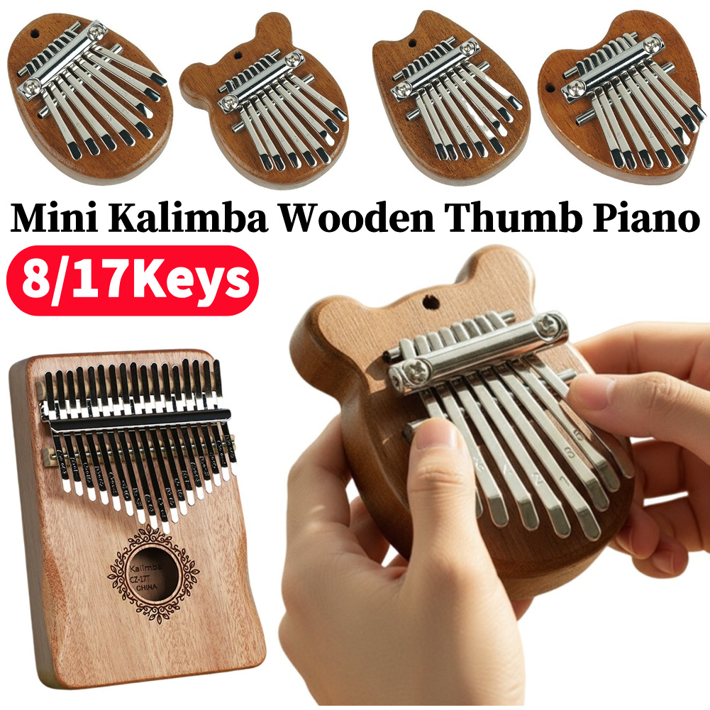 Musical Instrument For Beginners - 8/17 toetsen Mini Houten Kalimba Hoge