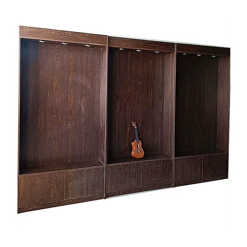 Musical Instrument Glass - Muziekwinkel Muziekinstrumenten Vitrinekast Houten Glazen Opbergkast