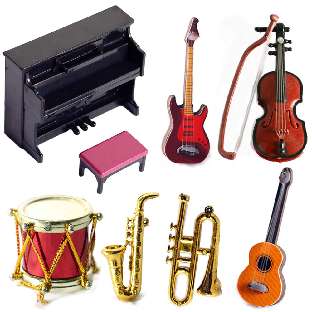Musical Instruments Cartoon - Miniatuur Pop Muziekinstrumenten 1/12 Schaal Piano