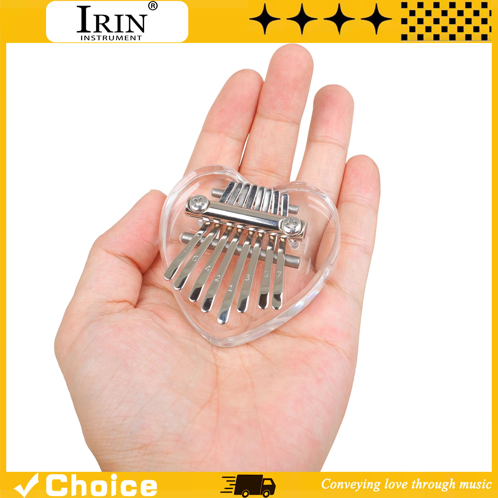 Musical Instrument For Beginners - 8-Key Kalimba Mini Duimpiano Acryl Transparant