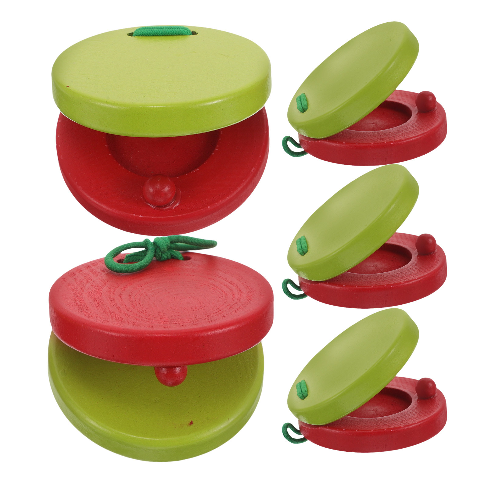 Musical Instruments Cartoon - 5 stuks ronde houten castagnetten in