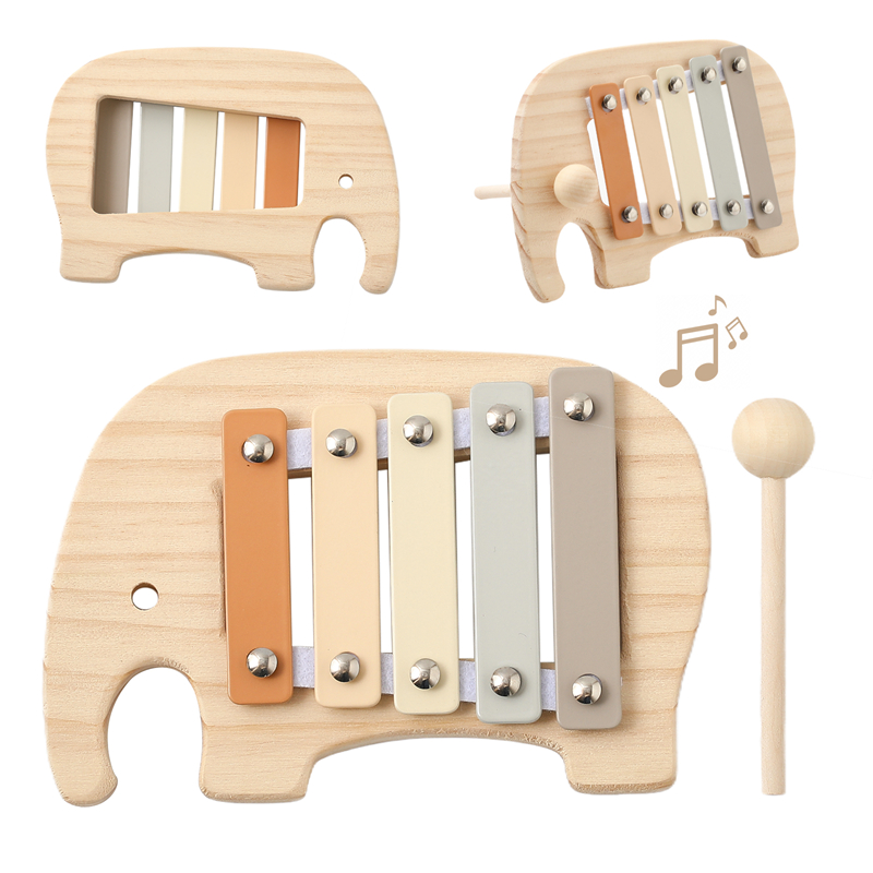 Musical Instrument For Babies - Baby Montessori Speelgoed Cartoon Olifant Slaginstrument