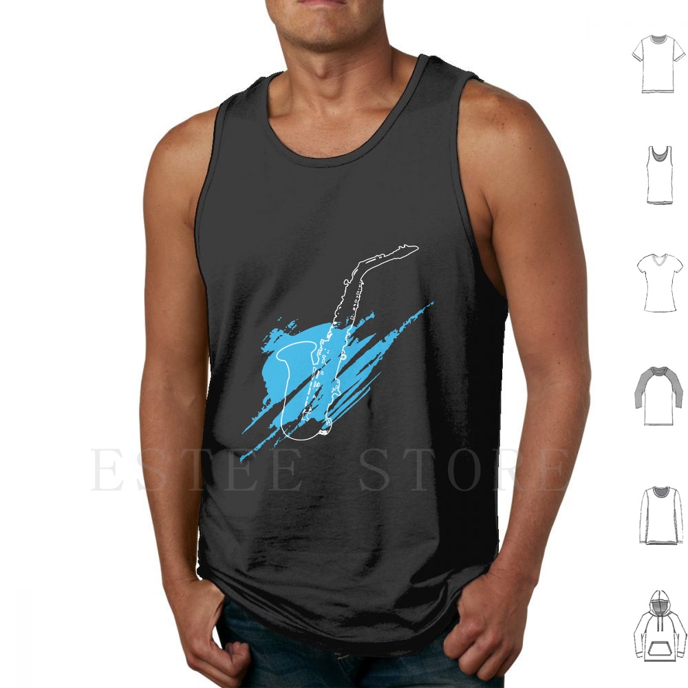 Song With Musical Instrument - Silhouet van de saxofoon tanktops vest