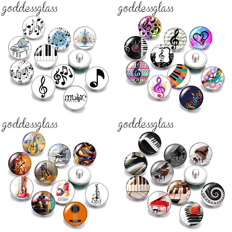 Musical Instrument Glass - Nieuwe Liefde Muzieknoten Muziekinstrumenten Gitaar 10Pcs