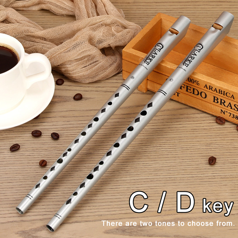 Tin Whistle Flute - Traditionele Clarke Fluit Zilver C/D Sleutel