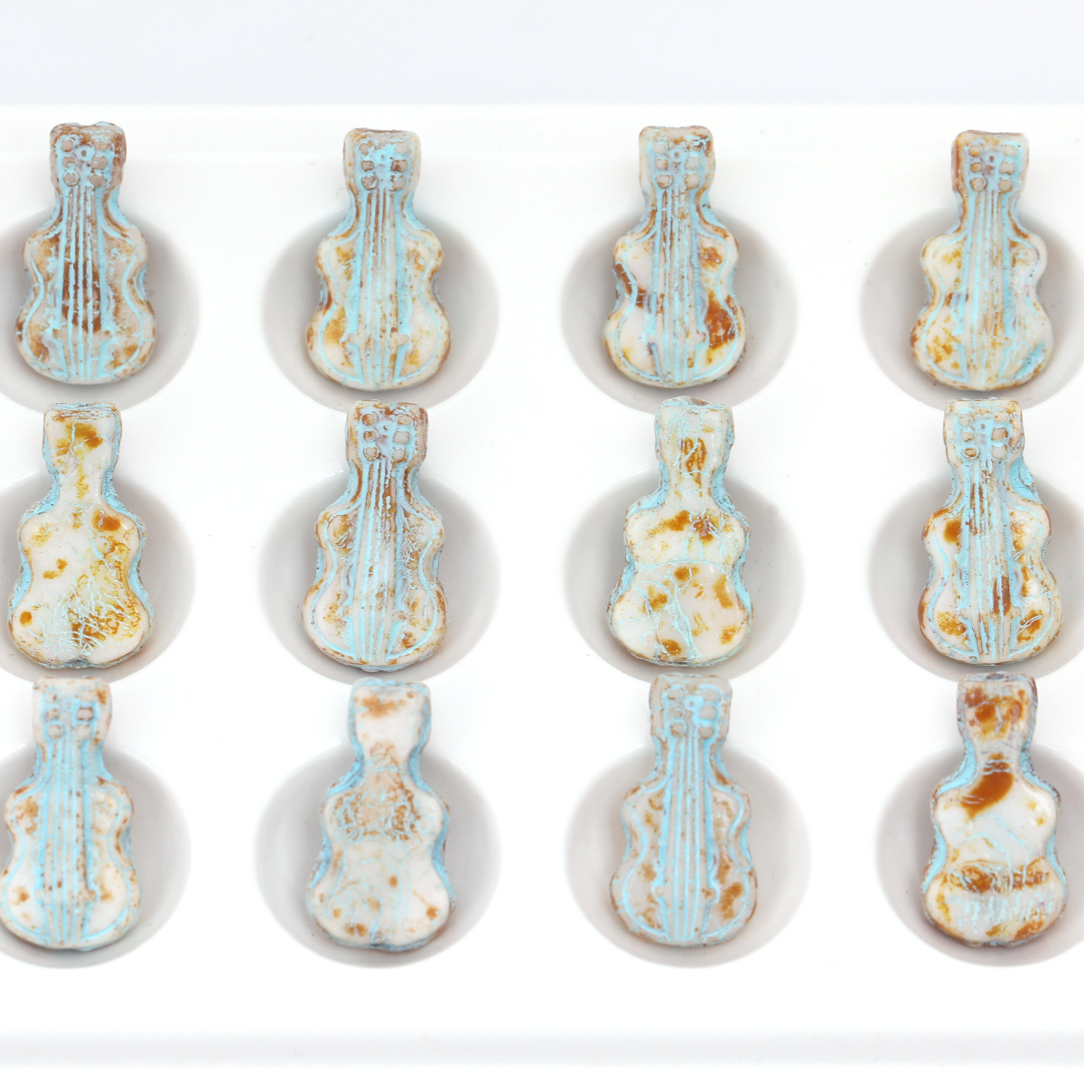 Musical Instrument Glass - 5 stks/10 stks Vintage Crackle Viool