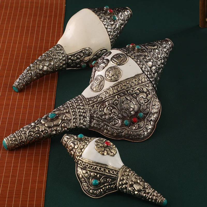 Musical Instrument Glass - Handgemaakte Nepal Tibetaans zilveren inleg turquoise