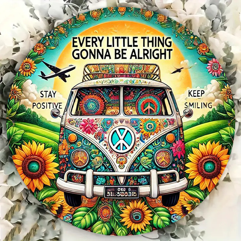 Retro Peace Van & Sunflower me - Musical Instrument Sign recensie en prijs