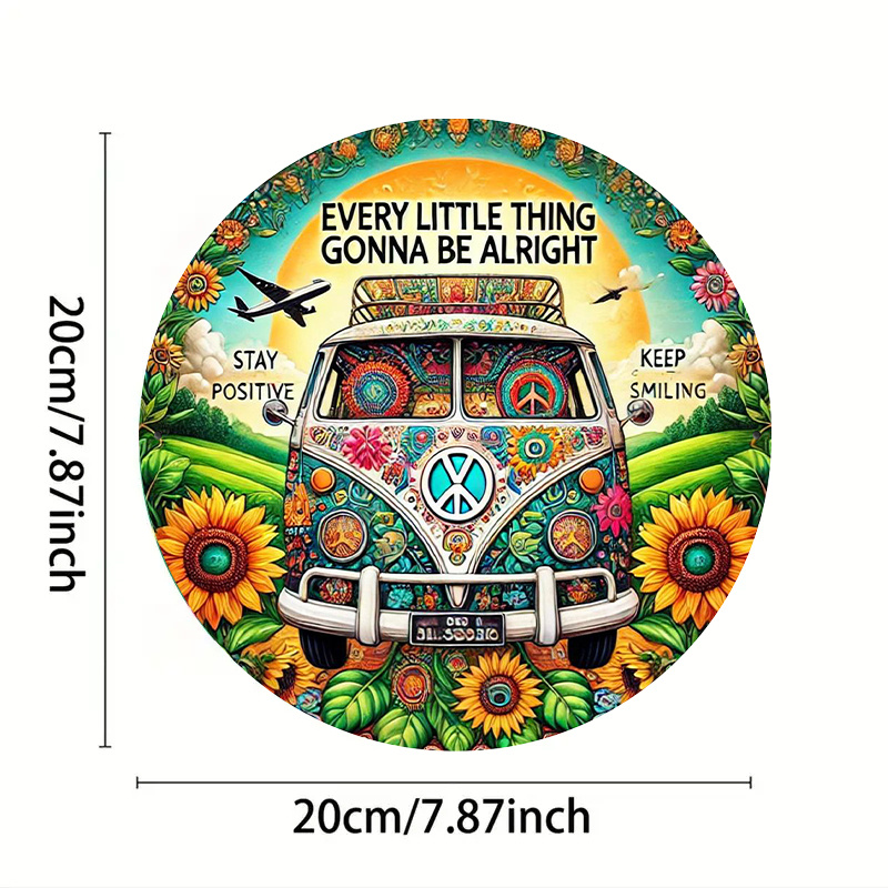 Retro Peace Van & Sunflower me - Musical Instrument Sign recensie en prijs