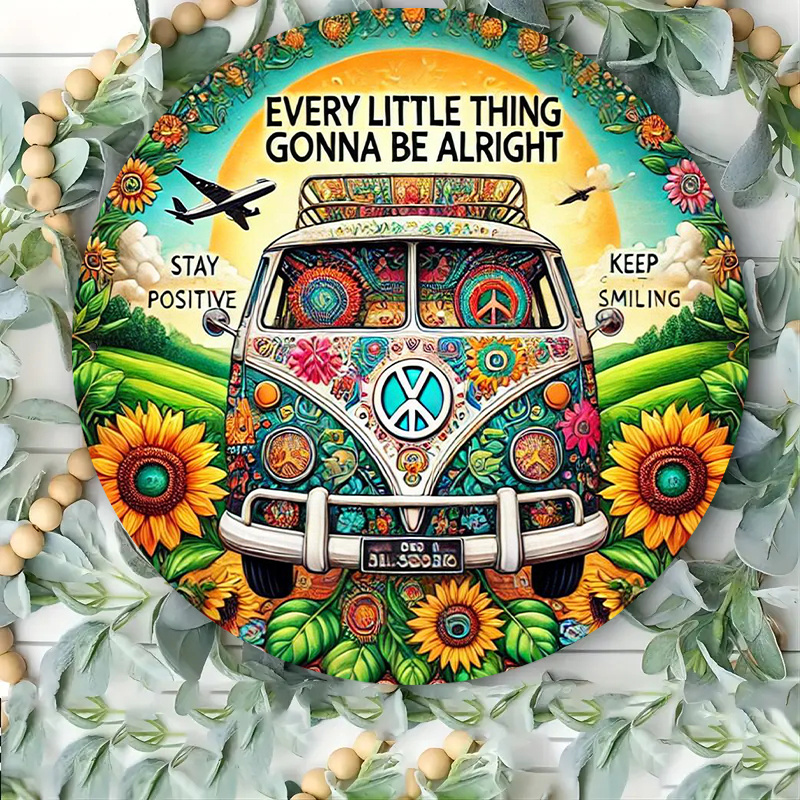 Retro Peace Van & Sunflower me - Musical Instrument Sign recensie en prijs