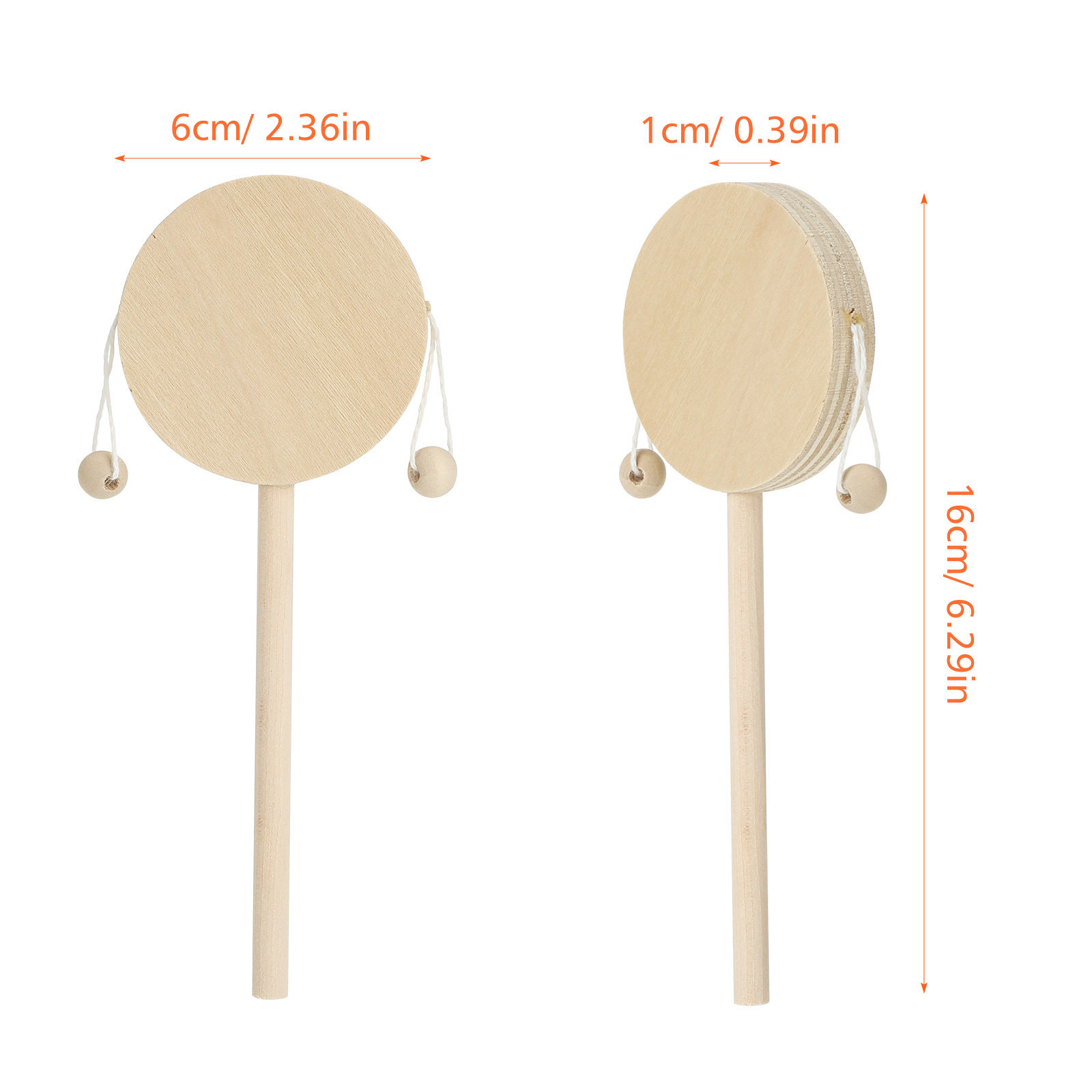 1 Set Rammelaar Trommel Houten - Musical Instrument For Babies recensie en prijs
